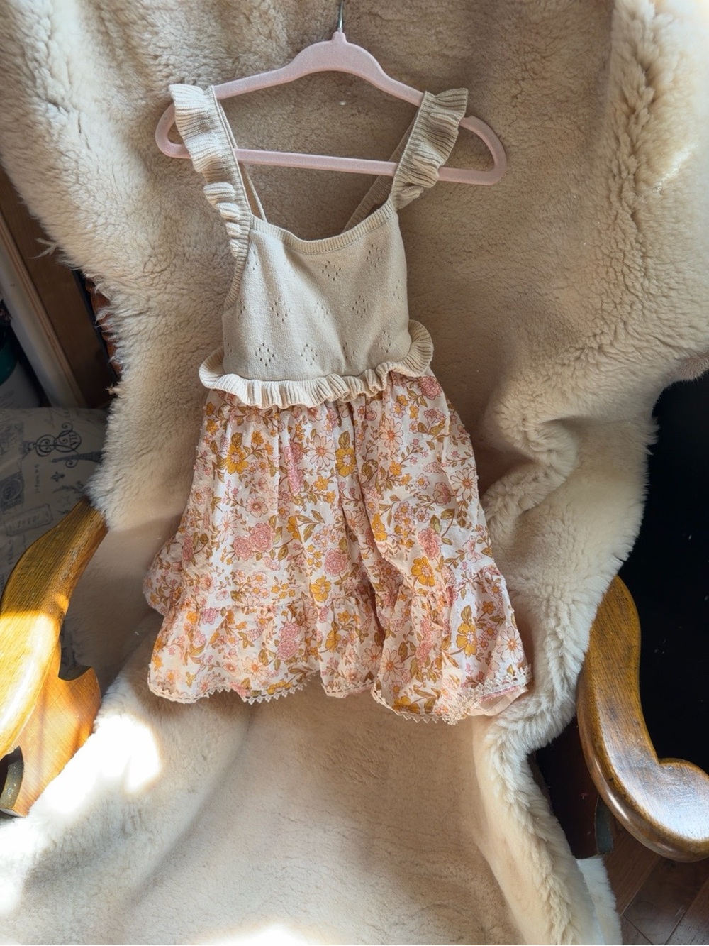 Haute Hippie Girls Floral Crochet Dress 4T